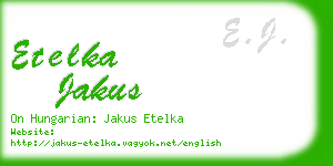 etelka jakus business card